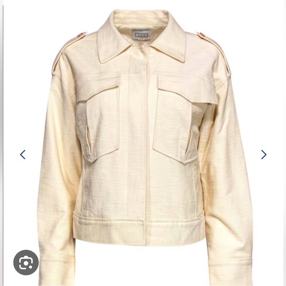 New! NWT AYR jacket Cream Jacket Cropped Textured linen & cotton Jacket medium